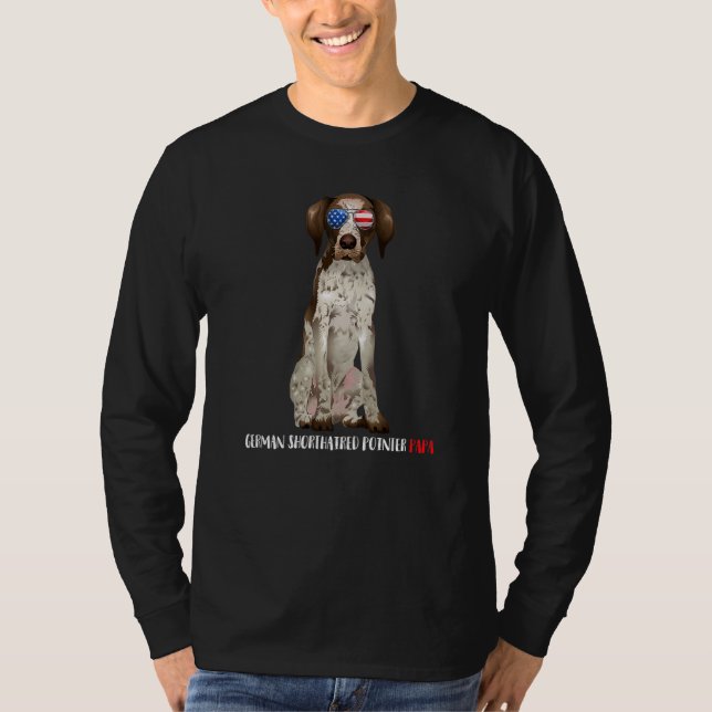 Weenie Papa German Shorthaired Pointer Dad Dog T-Shirt (Front)