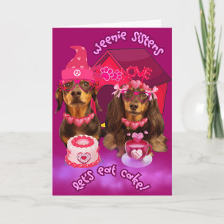 Weenie Sisters Let's Eat Cake Greeting Card
