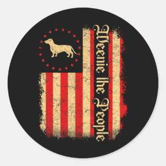 Weenie The People 4th Of July American Usa Flag Da Classic Round Sticker