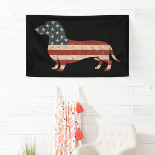 Weenie The People Dachshund 4th Of July Banner