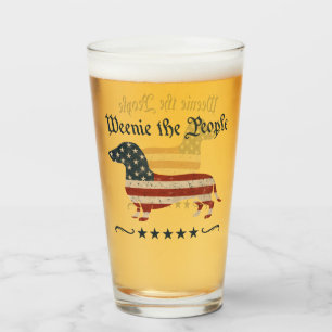 Weenie The People Dachshund 4th Of July Glass