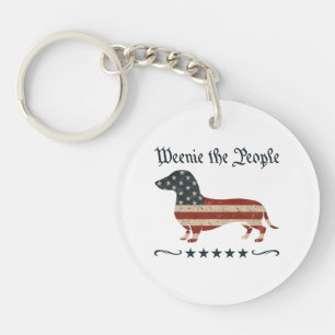 Weenie The People Dachshund 4th Of July Key Ring