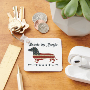 Weenie The People Dachshund 4th Of July Key Ring