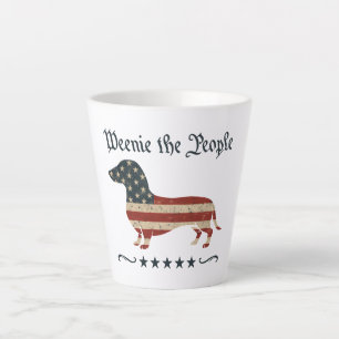 Weenie The People Dachshund 4th Of July Latte Mug
