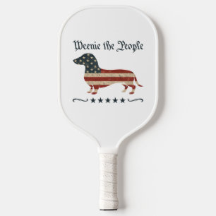 Weenie The People Dachshund 4th Of July Pickleball Paddle