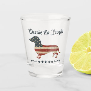Weenie The People Dachshund 4th Of July Shot Glass