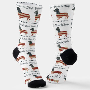 Weenie The People Dachshund 4th Of July Socks