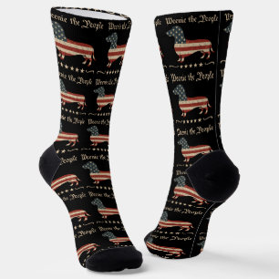 Weenie The People Dachshund 4th Of July Socks