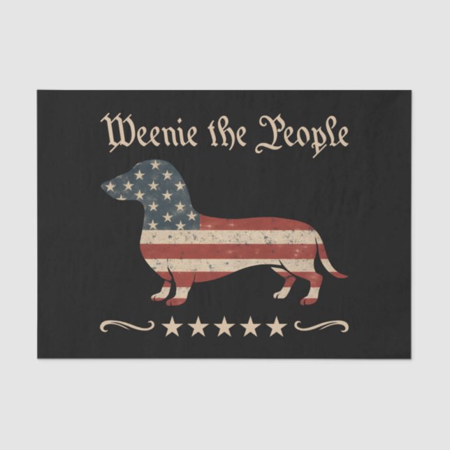 Weenie The People Dachshund 4th Of July Tissue Paper (Front)