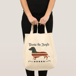Weenie The People Dachshund 4th Of July Tote Bag