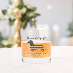 Weenie The People Dachshund 4th Of July Whiskey Glass