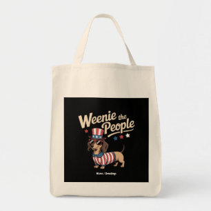 Weenie The People Funny Dachshund Lover July 4th Tote Bag