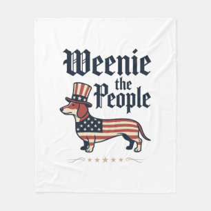Weenie the People Patriotic Dachshund T-Shirt_1 Fleece Blanket
