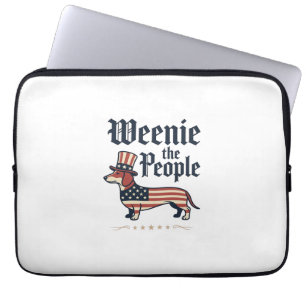 Weenie the People Patriotic Dachshund T-Shirt_1 Laptop Sleeve