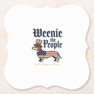 Weenie the People Patriotic Dachshund T-Shirt_1 Paper Coaster