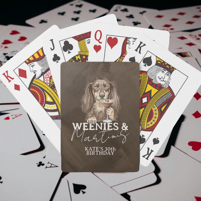  Weenies and Martinis Dachshund Illustration Playing Cards (Weenies and Martinis Dachshund Illustration Poker Cards)