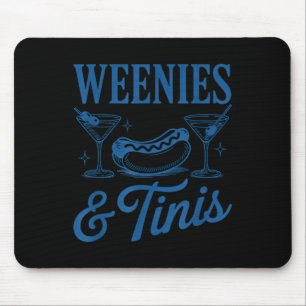 Weenies And Tinis Hot Dogs With Martini Tail Party Mouse Mat
