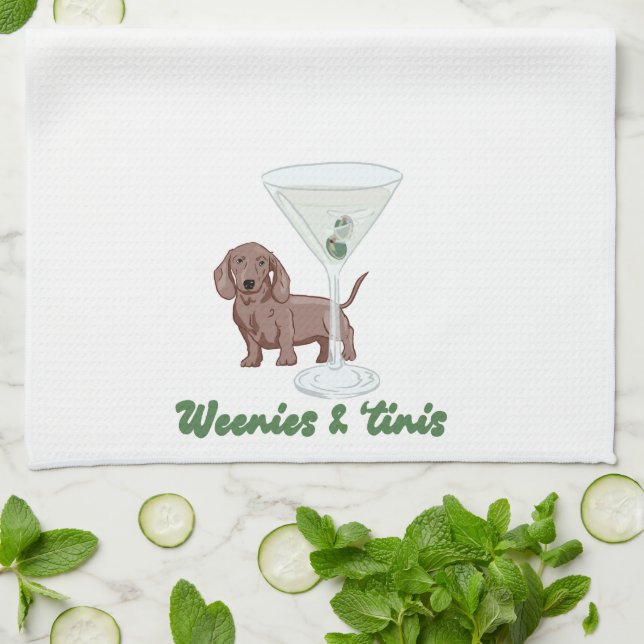 Weenies & Martinis Party  Tea Towel (Folded)