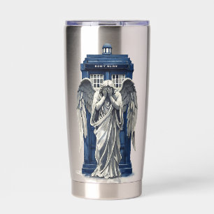 Weeping Angel with Blue Police Box 1 Insulated Tumbler