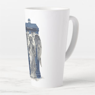 Weeping Angel with Blue Police Box 1 Latte Mug