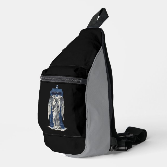 Weeping Angel with Blue Police Box 1 Sling Bag (Right Corner)
