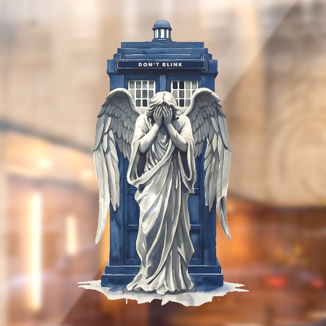 Weeping Angel with Blue Police Box 1 Window Cling (Sheet 2)