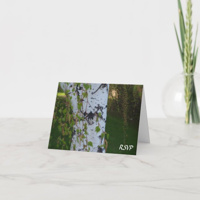 Weeping Birch Wedding RSVP Invitation (Front)