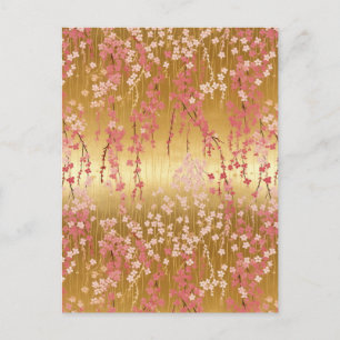 Weeping Cherry Blossom Chiyogami Postcard