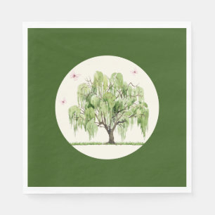 Weeping Williow Wedding Paper Napkin