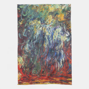 Weeping Willow at Giverny (by Claude Monet) Tea Towel