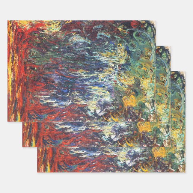 Weeping Willow at Giverny (by Claude Monet) Wrapping Paper Sheet (Set)