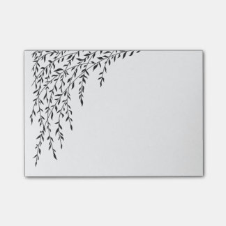 Weeping Willow Black White Branch Leaves Tree Post-it Notes