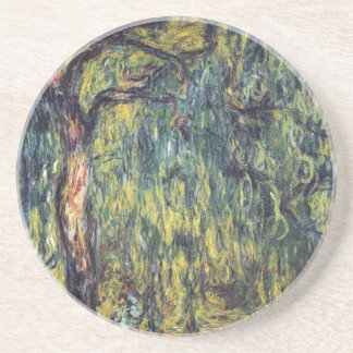Weeping Willow by Claude Monet, Vintage Fine Art Coaster