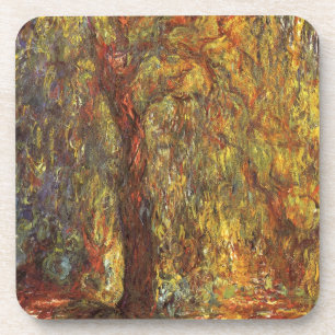 Weeping Willow by Claude Monet, Vintage Fine Art Coaster