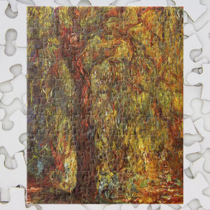 Weeping Willow by Claude Monet, Vintage Fine Art Jigsaw Puzzle