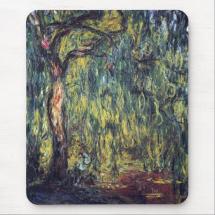 Weeping Willow by Claude Monet, Vintage Fine Art Mouse Mat