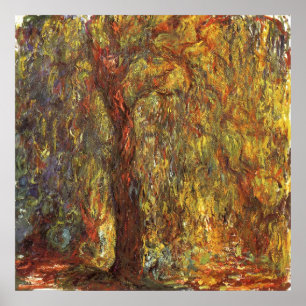 Weeping Willow by Claude Monet, Vintage Fine Art Poster