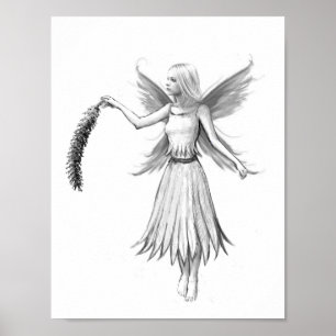 Weeping Willow Fairy with Catkin Poster