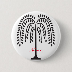Weeping Willow Silhouette Thunder_Cove 6 Cm Round Badge