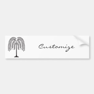 Weeping Willow Silhouette Thunder_Cove Bumper Sticker