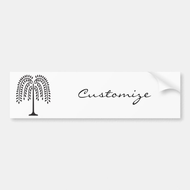 Weeping Willow Silhouette Thunder_Cove Bumper Sticker (Front)