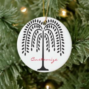 Weeping Willow Silhouette Thunder_Cove Ceramic Tree Decoration