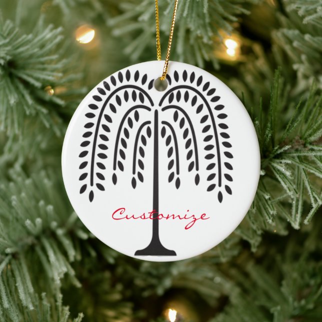 Weeping Willow Silhouette Thunder_Cove Ceramic Tree Decoration (Tree)