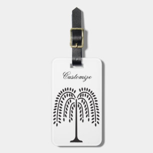Weeping Willow Silhouette Thunder_Cove Luggage Tag