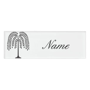 Weeping Willow Silhouette Thunder_Cove Name Tag