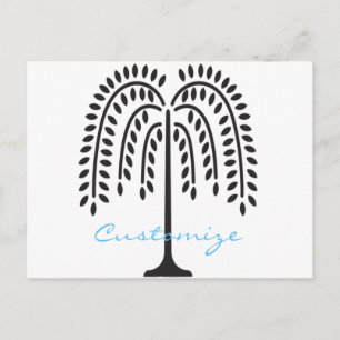Weeping Willow Silhouette Thunder_Cove Postcard