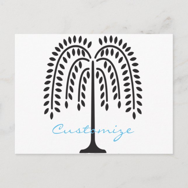 Weeping Willow Silhouette Thunder_Cove Postcard (Front)