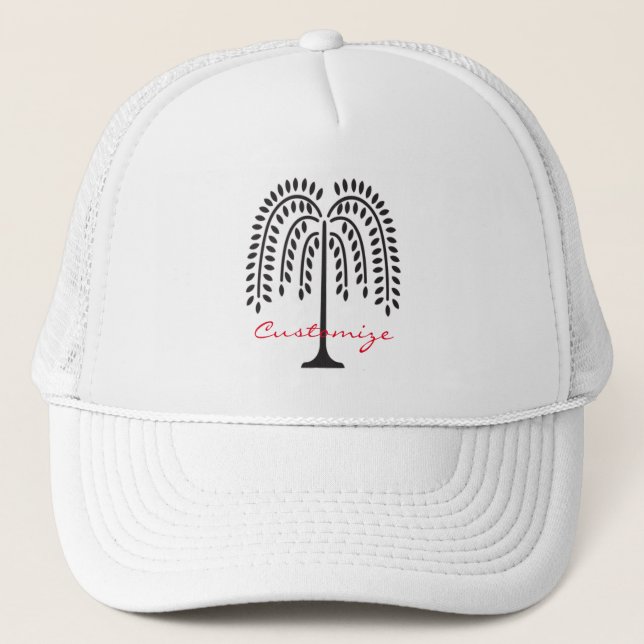 Weeping Willow Silhouette Thunder_Cove Trucker Hat (Front)