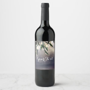 Weeping Willow Tree & Mason Jar Lights Wine Label