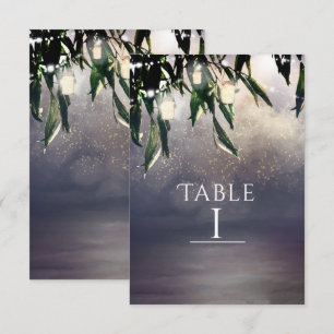 Weeping Willow Tree & Mason Jars Table Number Card